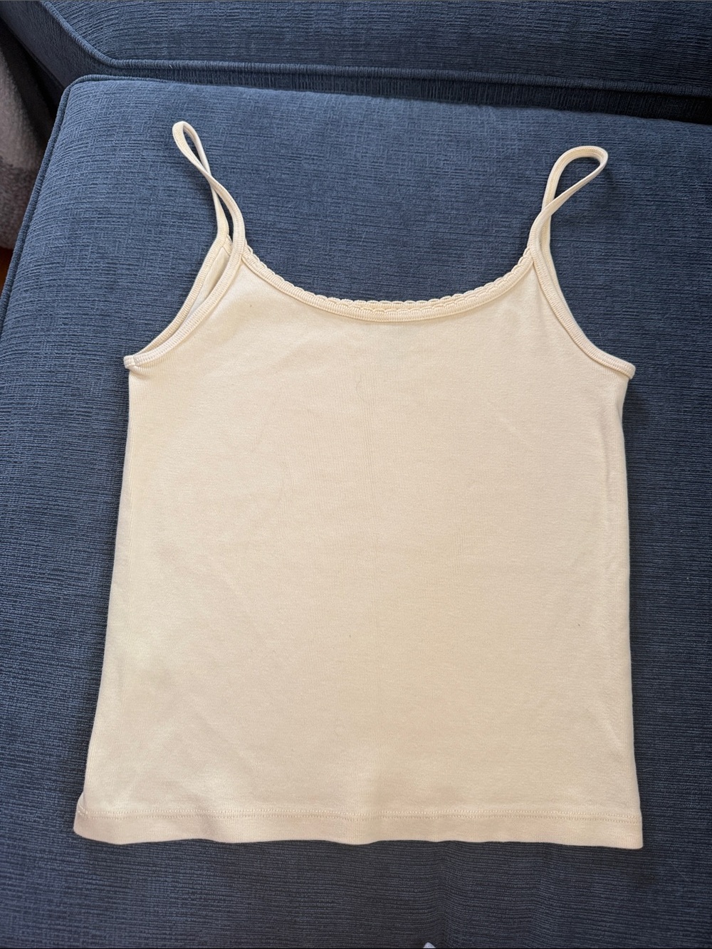 Brandy Melville Yellow Lace-Trim Spaghetti Strap Tank